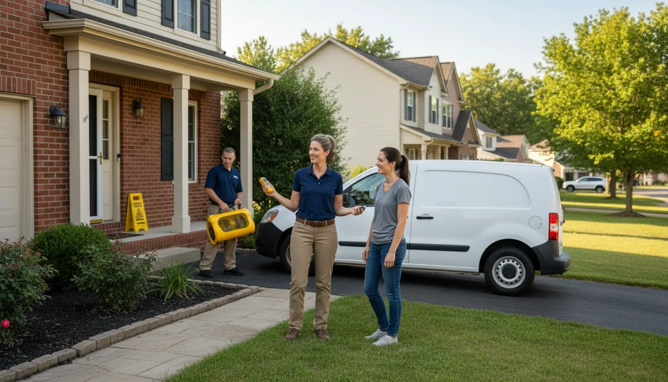 Residential water damage restoration in Baldwin, ND